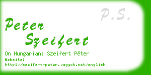 peter szeifert business card